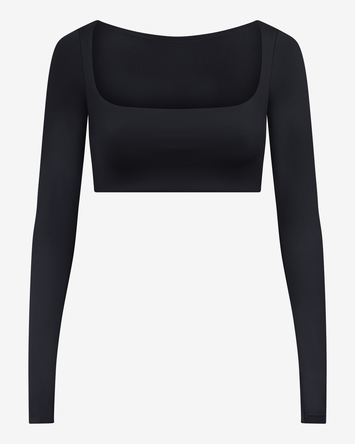 ELENA / FREEDOM  SCOOP LONG SLEEVE CROP | BLACK