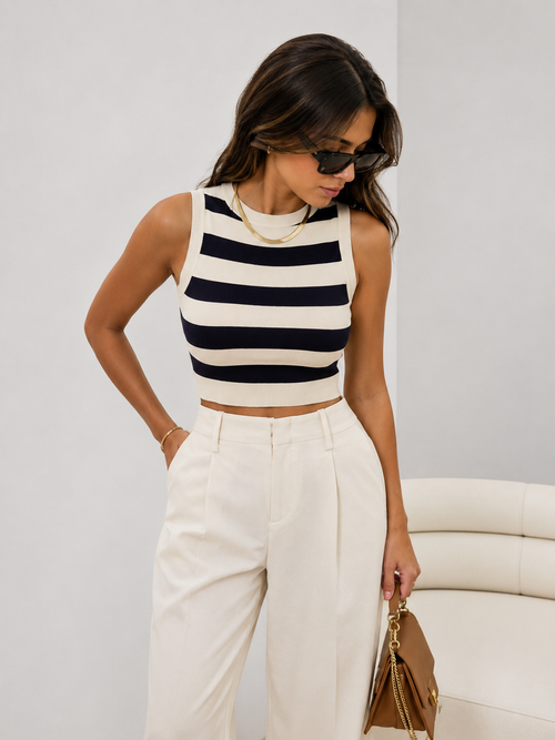 ARIA / BASIC STRIPE CROP TANK TOP