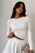 ARIA / BASIC PIPING LONG SLEEVE TOP